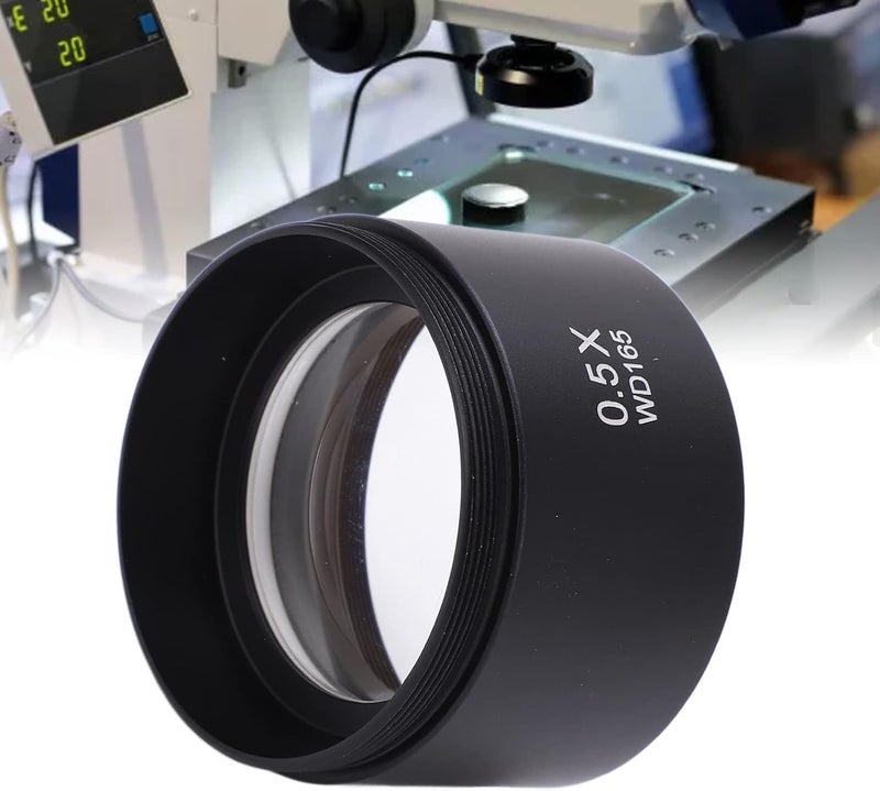 Natudeco WD165 0.5X Objective Lens, Wide Field Magnification Microscope Objective Lens Fine Workmanship Wide Field of View Magnifying Objective Lens for Laboratory - Image 2